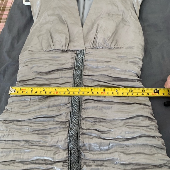 Full length silver Nicole Miller gown - Picture 9 of 10